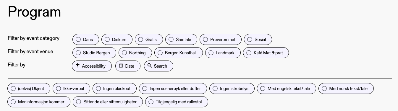 Programme filters